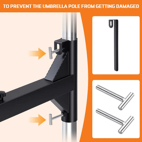 Heavy Duty Hitch Mount Umbrella Holder With Adjustable Length Fits 1 To 2 Inch Poles Mount Umbrellas For Big Patios Tailgating Camping And Outdoor Gatherings
