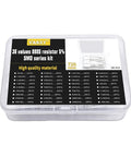 Plastic case of SMD Resistor Kit 0805 1R To 10M Ohm 1/8W Thick Film SMT Chip Resistors, 36 Values, 720 Pieces, clear markings visible