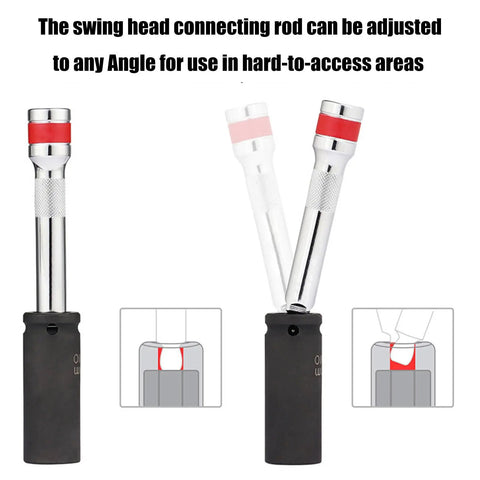 Versatile 9 Piece Ball Joint Socket Adapter Kit For Mechanics And DIYers With High Strength Steel Extensions To Tackle Tight Engine Slots and Confined Spaces Smoothly, adjustable swivel head extension