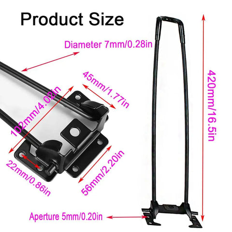 Built Different 16.5 Inch Folding Hairpin Table Legs Set Of 3 Solid Steel Frame with size measurements and dimensions