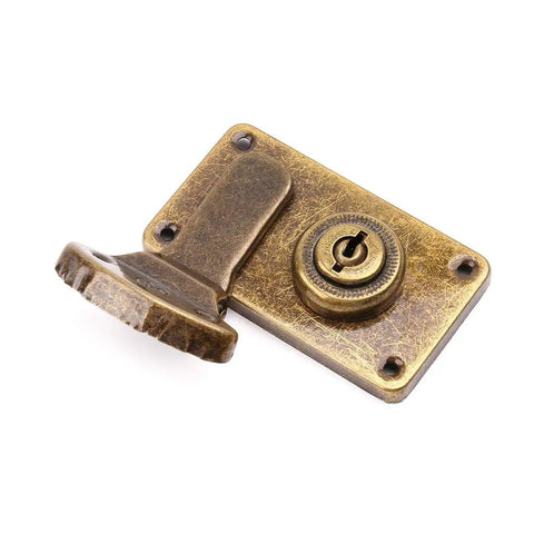 Old School Bronze Tone Leather Suitcase Buckle Box Kit With Vintage Toggle Hasp And Latch For Chests Trunks Wooden Boxes