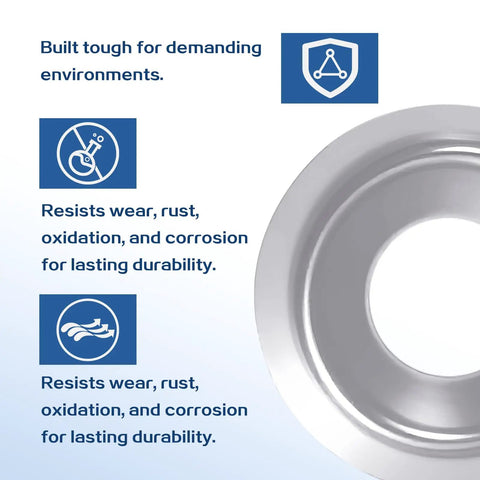 Close-up view of Badass 304 Stainless Steel Countersunk Cup Washer highlighting resistance to rust and corrosion.