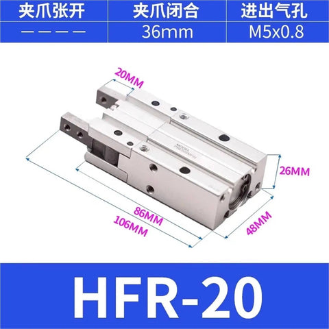 One Piece Finger Cylinder For Mechanical Arm Gripper HFZ16 HFZ20 HFKL HFY HFR10 25 32 40mm, Pneumatic Gripper Cylinder