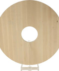 Front view of Carved Berkshire Ceiling Medallion 16 Inch Outside Diameter, Inside Diameter Three And Seven Eighths Inches, Red Oak
