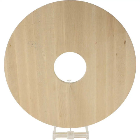 Front view of Carved Berkshire Ceiling Medallion 16 Inch Outside Diameter, Inside Diameter Three And Seven Eighths Inches, Red Oak