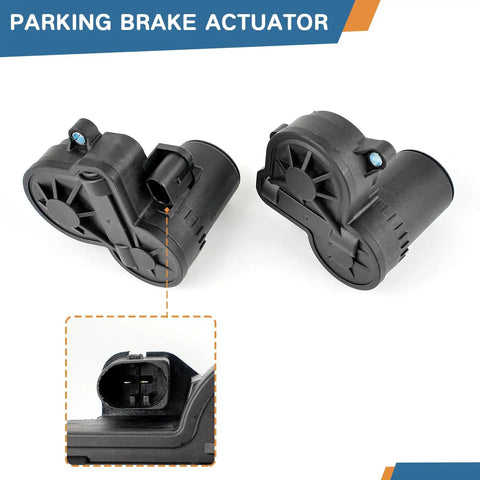 Top Shelf Left And Right Parking Brake Actuator Motor For Jaguar Epace Fpace Ipace Xe Xf Land Rover Discovery Sport Range Rover Evoque Velar 2015 To 2024 2.0L 3.0L 5.0L, black plastic actuator motors.