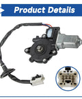 Inf Infiniti G35 Nissan 350Z Front Left Window Motor Replacement 2003-2009 Coupe And 2004-2009 Convertible OE 742-511 6-Pin Connector Fit For Driver Side Power Window, black metal motor with wiring harness