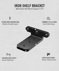 Hidden Triangle Bracket For Floating Shelves Solid Iron With Matte Black Finish Ultra Slim Invisible Wall Mount 3.9 x 2.0 Inch