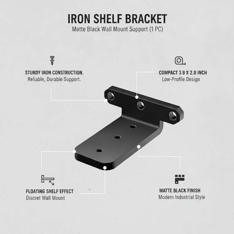 Hidden Triangle Bracket For Floating Shelves Solid Iron With Matte Black Finish Ultra Slim Invisible Wall Mount 3.9 x 2.0 Inch