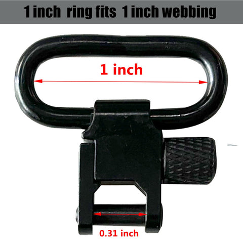 Gun Sling Swivel Mount Set For Rifle And Shotgun Slings Two Point All Metal Heavy Duty Quick Attach Hardware Clips 1 Inch Adapters