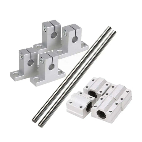 Premium 10 Pc High Precision Linear Guide Rail Kit With SK8 optical shaft support and SCS8UU bearing blocks, 8mm steel rods