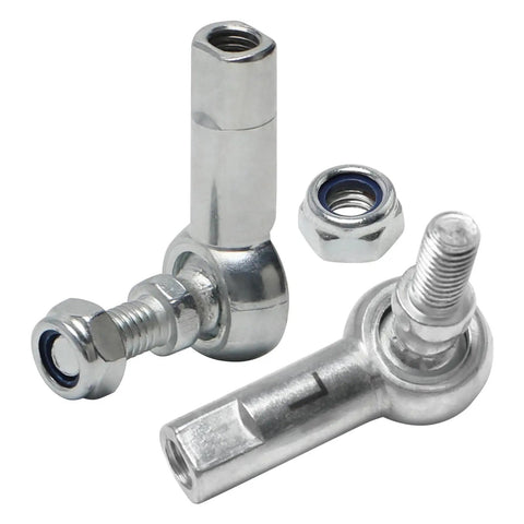 Beefy M8 By 1.25mm Rod End Bearing Set With 8mm Bore, Ball Joint Tie Rod Ends For Steering On ATV Go Kart Mini Bike Drift Trike And Industrial Machinery, Left And Right Hand Threads; pair with locknut