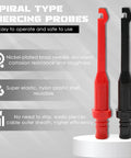 Spiral type piercing probes with nickel-plated brass needle from Six Piece Multimeter Test Leads Kit With 4Mm Banana Plug Leads Insulated Alligator Clips Back Probes And Piercing Probes For Auto Diagnostics Built Tough For Quick Electrical Testing.