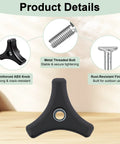 Detail view of Honda Lawn Mower Handle Knobs Kit Four Pack Replacement Nuts And Bolts showing ABS knob and metal bolt.