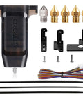 Auto Bed Leveling Sensor Kit For 3D Printers With Metal Push Pin CR Touch Compatible shown with nozzles, mounts, screws, and cables