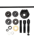 Premium Heavy Duty 14 Piece Wheel Bearing Puller And Remover Tool Set Installation Kit For Motorcycle Bikes With Case For 0.75 Inch 1 Inch And 25mm Bearings Pro Garage Gear To Keep Your Whip Running Smooth Every Day When Traveling. Black metal motorcycle wheel bearing puller set with rods, adapters, and nuts