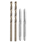 Tap And Drill Bit Set With 2 Taps And 2 Drill Bits 10 24 UNC Straight Flute Threads And 3 8mm Drills High Speed Steel 6542 M2 And M35 Cobalt Uncoated Yellow Finish Tapping Tool Kit