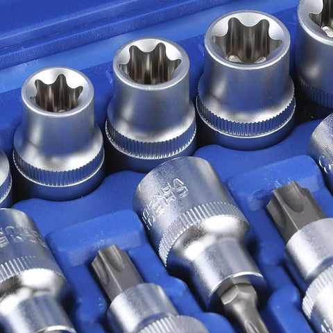 19 Piece Set 2 Inch Drive Star Hex Socket Bit Kit For Car Repair And Maintenance With Pro Grade Durable Steel Construction