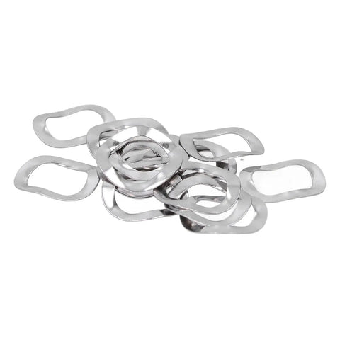 Crinkle Wavey Washers Set 100Pcs Stainless Steel A2 Marine Grade Gasket Washers For Bolts And Screws M5 DIN137 Built Tough And Corrosion Resistant Marine Hardware Solution, stacked