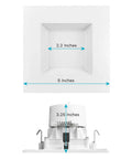 4 Inch Square Recessed LED Can Lights With Dope Color Temperature Options 2700K To 5000K Dimmable 750 Lumens Energy Star Wet Rated Baffle Trim Six Pack dimensions