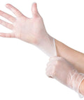 Two Hundred Disposable Vinyl Gloves Non Sterile Powder Free Smooth Touch Food Service Grade Large Size Ambidextrous Pack Of 2x100