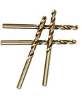 Top Notch Cobalt Coated Twist Drill Bit Set For Wood And Metal Featuring Hss M35 Alloy Bang For Your Buck Drills Through Steel Like Butter Rock Solid 10 Piece Kit showing four detailed cobalt twist drill bits.