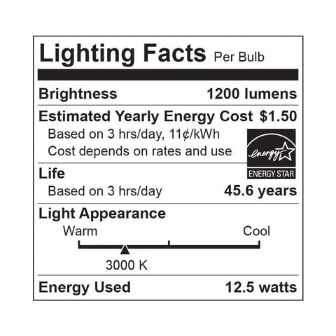 Lighting fact label for Lit Flickering Flame Lantern With Frosted Glass And Integrated Security Light 3000K Warm Glow