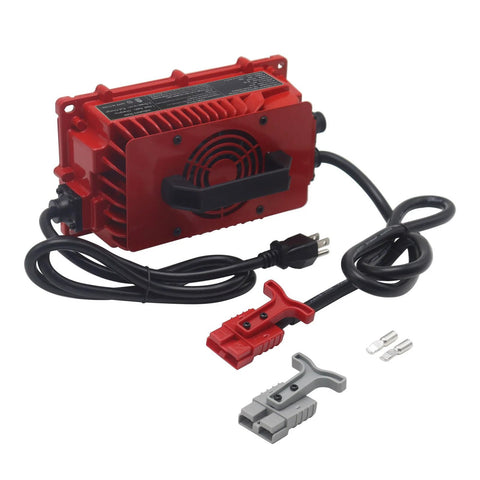 Beefed-Up 24V 30A Lead-Acid Battery Charger with SB50 Anderson Plug, waterproof IP65, for forklifts, electric pallet jacks, golf carts.