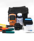 4 In 1 Fiber Power Meter Kit With Built In 10 Km Fiber Fault Locator And Optical Power Meter, Cleaver A60C, tools, bag visible