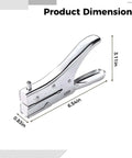 Heavy Duty 10 Sheet Single Hole Punch Handheld Metal Paper Punch With 1.9 Inch Throat And 6 mm Hole dimensions view