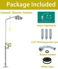 Heavy Duty Combo Emergency Shower Eye Wash Station Standing A Solid Ninety Inches Tall Forged From Premium 304 Stainless Steel Flushes Eyes And Body Works Like A Dream with included parts.