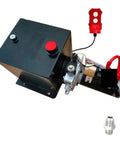 Heavy Duty Stainless Steel Hydraulic Power Unit For Single Acting Cylinders, Badass 7500 Watt Industrial Pump Rig with control switch and connection.