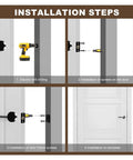 Heavy Duty Door Ball Catch Kit With Screws Keeps Cabinets Secure Silent Spring Roller Stopper For Gate Closets Sliding Doors Easy Install installation steps diagram with electric drill and screws.