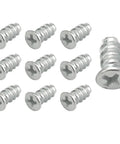 Top Tier Flat Head Replacement Screws For Panel Fixing And Furniture Assembly Hella Durable One Half Inch Nickel Plated Iron Fasteners in bulk pack.