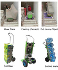Heavy Duty Electric Stair Climber Cart With Huge 36AH Battery Power Lifts Up To 485 Lbs transporting heavy items on stairs.