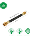 Two Pack 0.8 Foot Garden Hose Extension Flexible Water Hose Connector with Integrated PU Spiral Tube for Hose Reels RVs