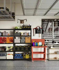 Tough As Nails Heavy Duty Metal Storage Rack With 2000 Lb Capacity Per Shelf, 72 Inch Wide Industrial Steel Shelving Set in organized garage.