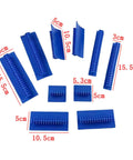 Blue tabs for Heavy Duty Car Dent Repair Kit With Lifter And Expander Set, various sizes for car doors, hoods, trunk panels.