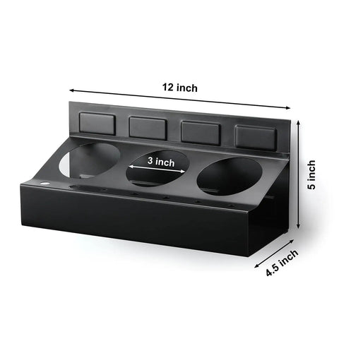 Garage Ready Magnetic Toolbox Shelf And Tray Set For Workshop with 12-inch tray featuring three spray can holders.