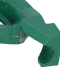 Heavy Duty Cast Iron Pipe Bender Tool For 90 To 180 Degree Angles close-up of green cast iron bender for conduit and piping.