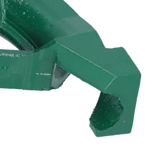 Close-up of a green interchangeable head of the Fabater 3/4 Inch Manual Cast Iron Pipe Bender for Aluminum, PVC, And Thin Steel.