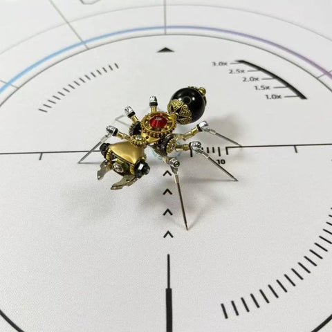 Mechanical Ant 3D Metal Model Kit with 130 Plus Pieces, Steampunk DIY Build for Adults and Teens, Creative Desk Display, Dope Gift for Engineers, Hobbyists, and Collectors; small gold-and-black ant model