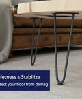 12 Inch Heavy Duty Hairpin Furniture Legs Set Of Four Metal DIY Desk Nightstand And Coffee Table Legs With Rubber Floor Protectors for scratch-free floors.