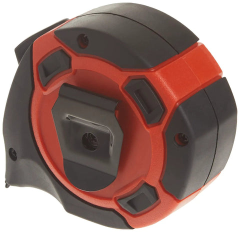 Self Centering Tape Measure 1 Inch By 25 Foot With Clear Blade Coating Ergonomic Design, showcasing durable casing.