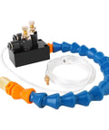 Mist Coolant Spray System for Metalworking CNC Lathes and Milling Machines with blue flexible hose and copper joint