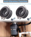 2 Pack Flexible Garbage Disposal Coupler Replacement Parts For Anti Vibration Discharge Super Easy Install Tailpipe Mount Flexible Discharge Connector Replaces 74085 Compatible With Most Insinkerator Units, shown installed under sink with screws.