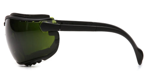 Side view of Infrared Filter Safety Eyewear 3.0 H2X AF with adjustable temples, polycarbonate frame, and elastic band for labs