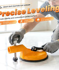 Adjustable Height Setter And Countertop Leveling Tool With Heavy Duty Suction Cups shown leveling floor tile surface