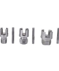 Heavy Duty Alloy Steel Pipe Threader 4 In 1 Dual Cut for Male Female Threads, featuring 6 threading tools for PVC pipes.