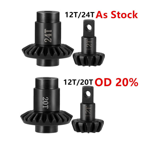Beefed Up Steel Axle Gear Set For 1 24 RC Crawler Upgrade Pack Includes 12T20T Overdrive Gear And 12T24T Axle Gear, Helical Gears